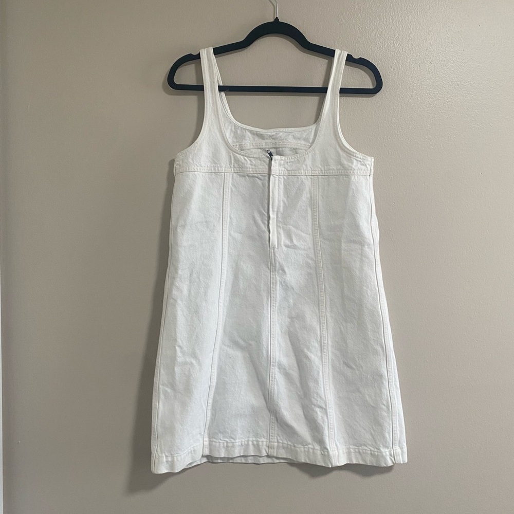 Madewell White Denim A-Line Sleeveless Mini Dress Size 4 - Picture 4 of 11